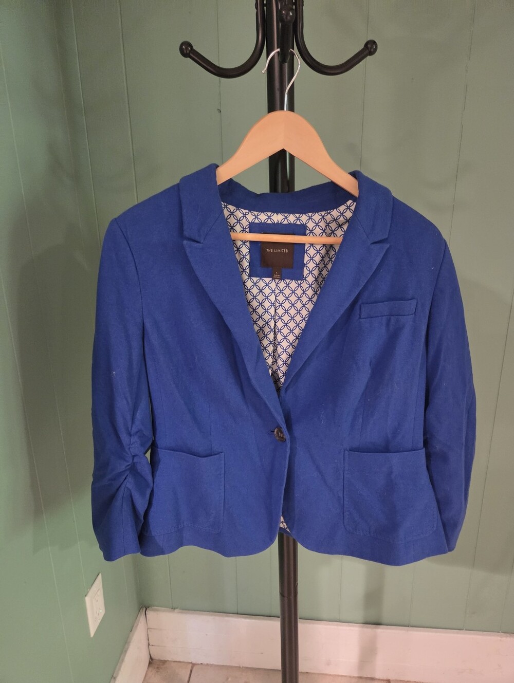 The Limited Royal Blue Notch Lapel Blazer Jacket, LG